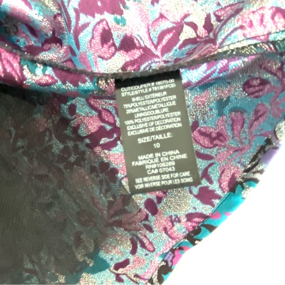 Girls Floral Metallic Party Dress Size 10 - Picture 7 of 8